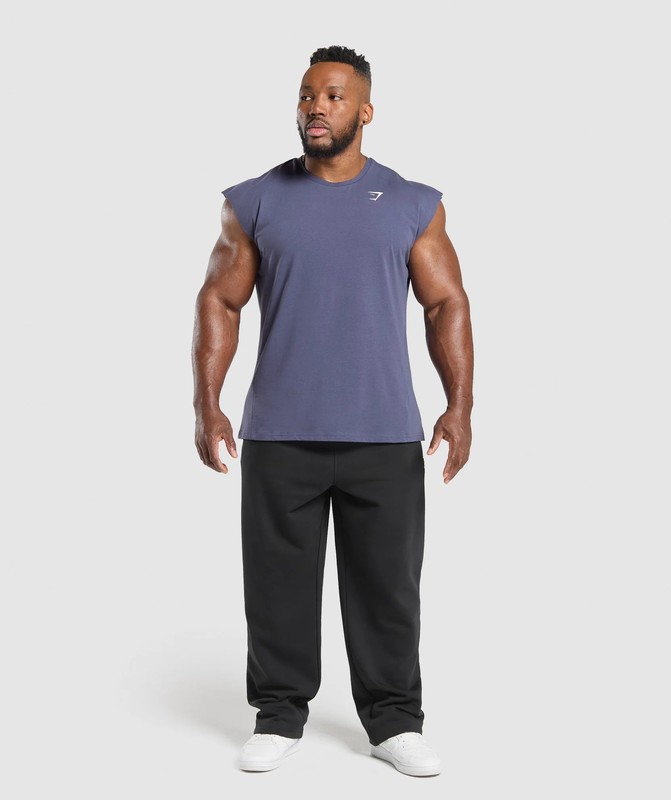 Gymshark Critical Cut Off Tank Linne Herr Lila | 513VCSBNH