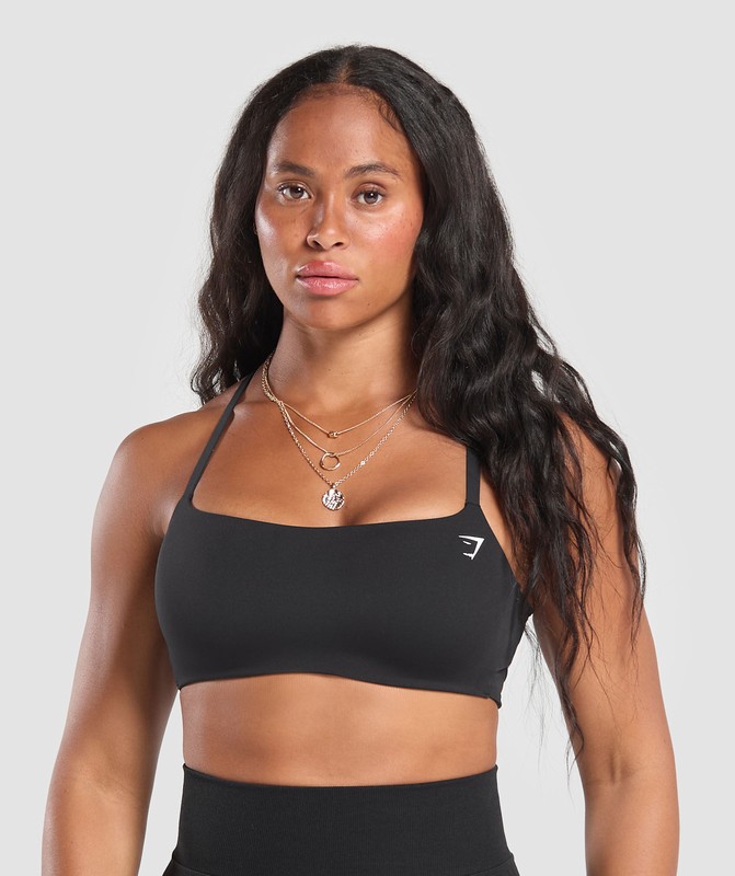 Gymshark Cross Back Bra BH Dam Svarta | 693PNGYFU
