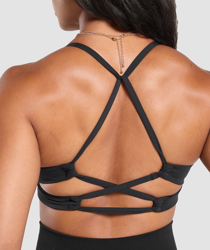 Gymshark Cross Back Bra BH Dam Svarta | 693PNGYFU