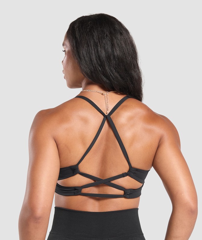 Gymshark Cross Back Bra BH Dam Svarta | 693PNGYFU