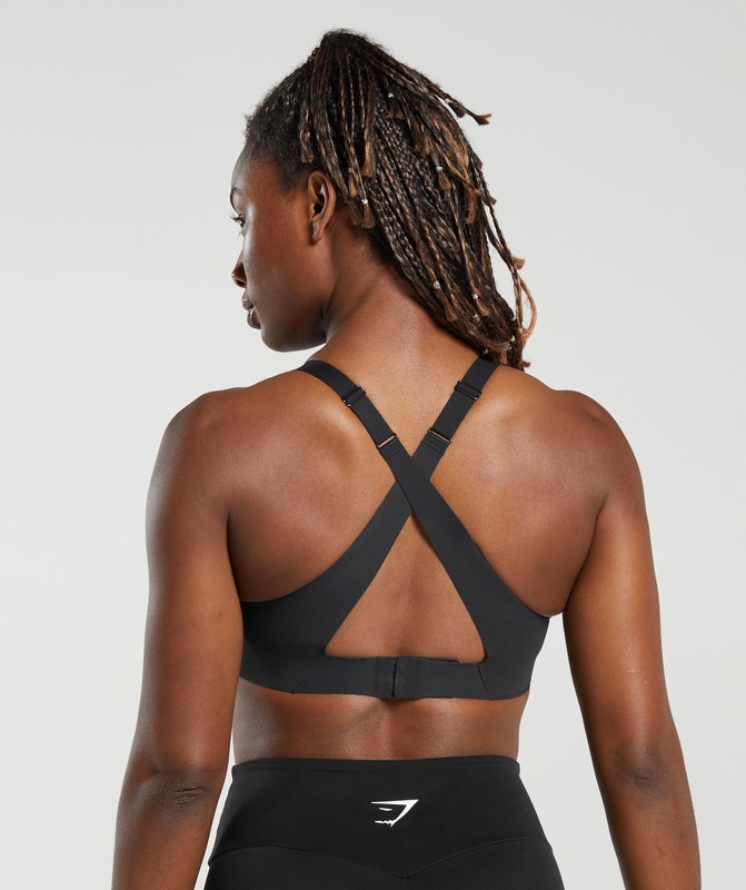 Gymshark Cross Back Sports Bra Sport BH Dam Svarta | 426OGPZNA