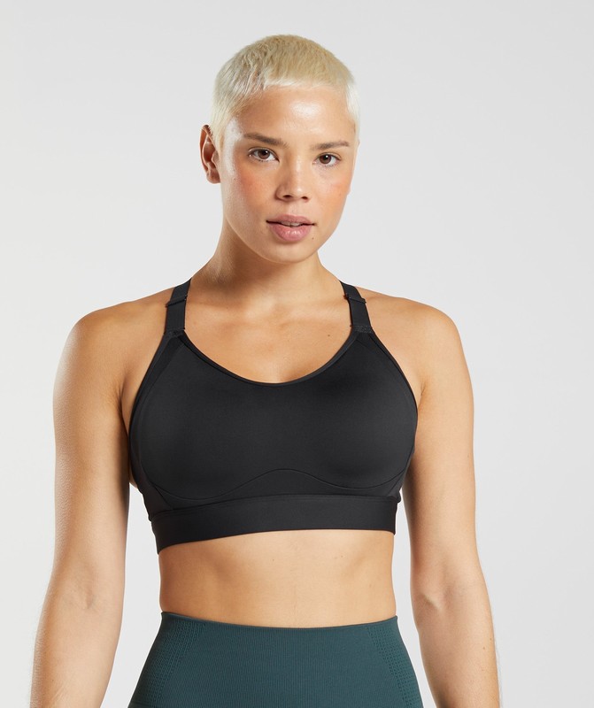 Gymshark Cut Out Back High Support Sports Bra, B/C-E/F Sport BH Dam Svarta | 916VBKSQA
