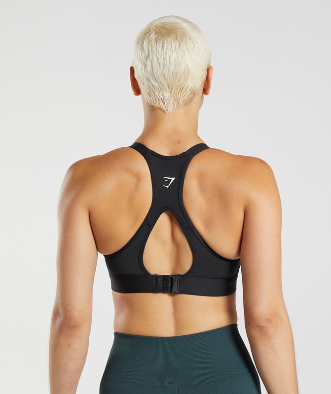 Gymshark Cut Out Back High Support Sports Bra, B/C-E/F Sport BH Dam Svarta | 916VBKSQA