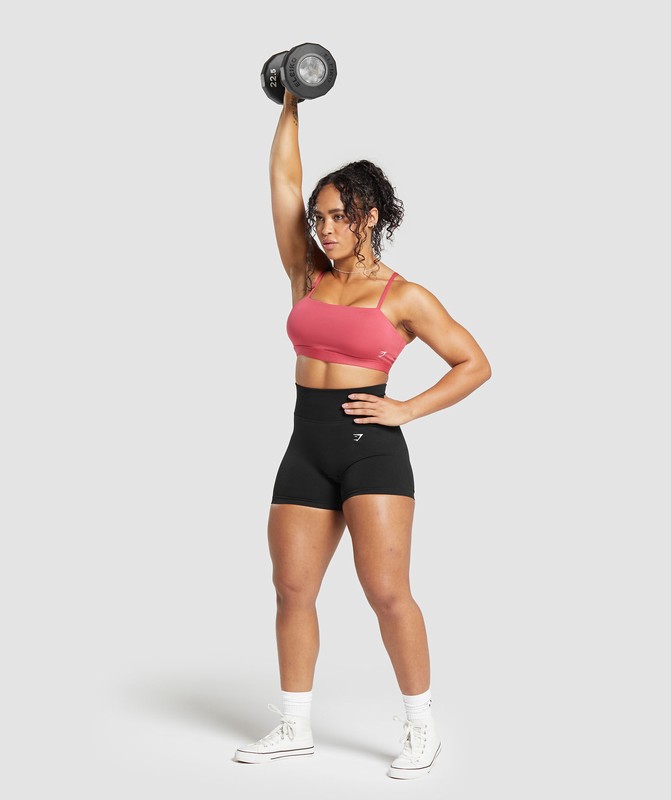 Gymshark Cut Out Bandeau Axelbandslös BH Dam Rosa | 982CWFJTA