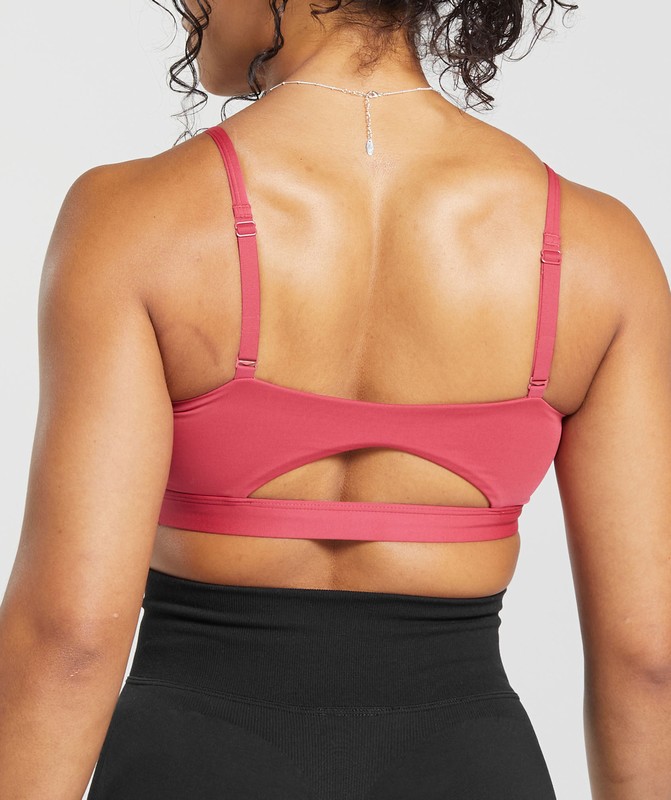 Gymshark Cut Out Bandeau Axelbandslös BH Dam Rosa | 982CWFJTA