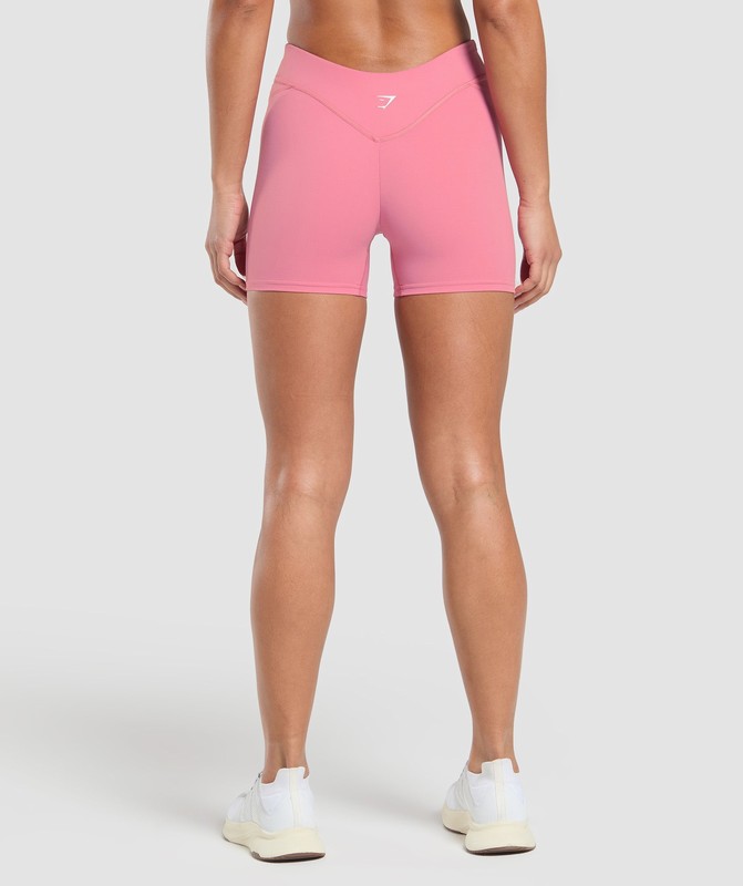 Gymshark Dipped Waistband Shorts Shorts Dam Rosa | 397EGHAZX