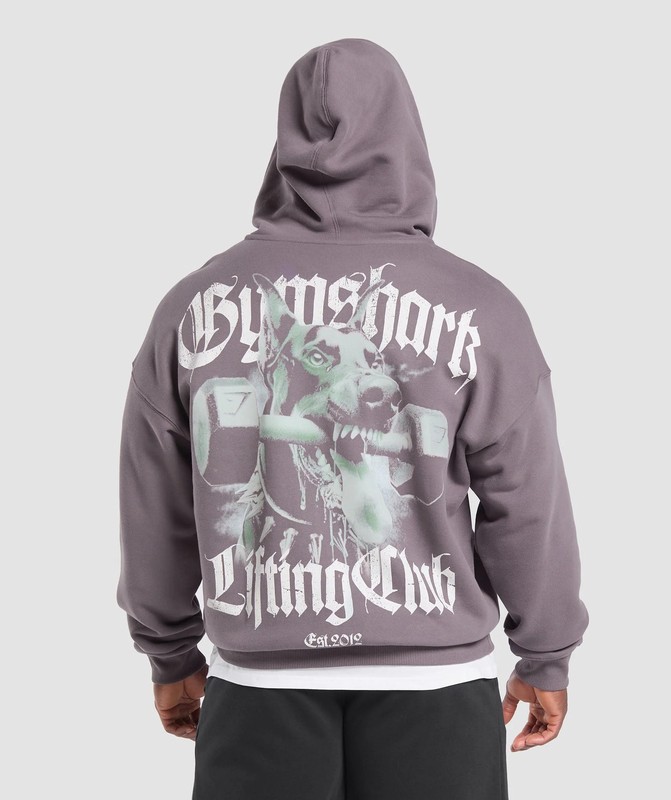 Gymshark Doberman Graphic Hoodie Hoodie Herr Lila | 412VMELZO