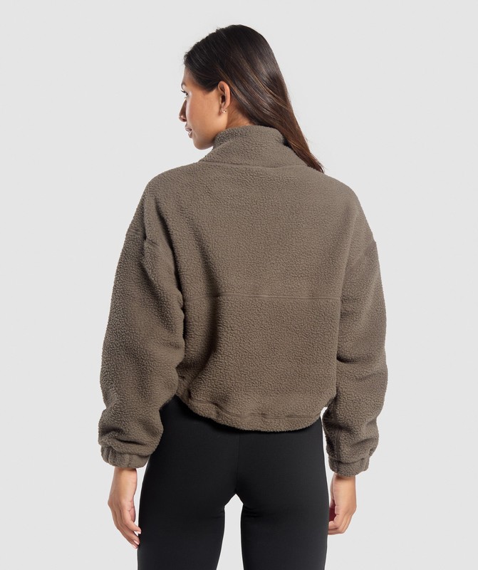 Gymshark Elevate Fleece Midi Jacket Jacka Dam Camo Bruna | 014XOLTJW