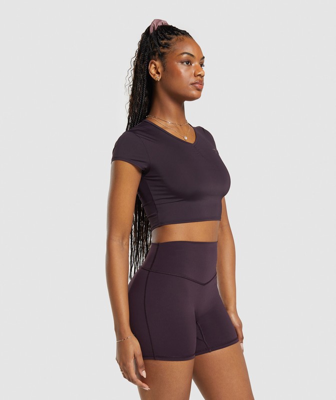 Gymshark Elevate Ruched Crop Top Crop Top Dam Bruna | 068CBKPZX