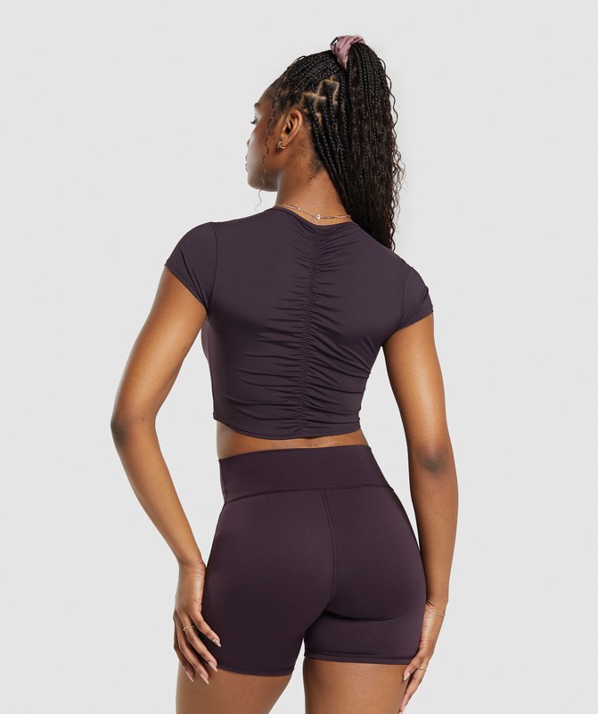 Gymshark Elevate Ruched Crop Top Crop Top Dam Bruna | 068CBKPZX