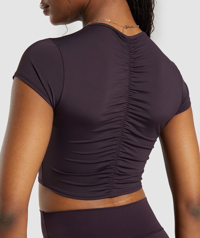 Gymshark Elevate Ruched Crop Top Crop Top Dam Bruna | 068CBKPZX