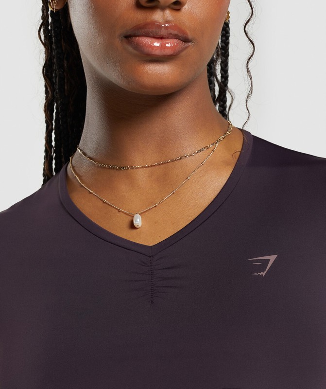 Gymshark Elevate Ruched Crop Top Crop Top Dam Bruna | 068CBKPZX