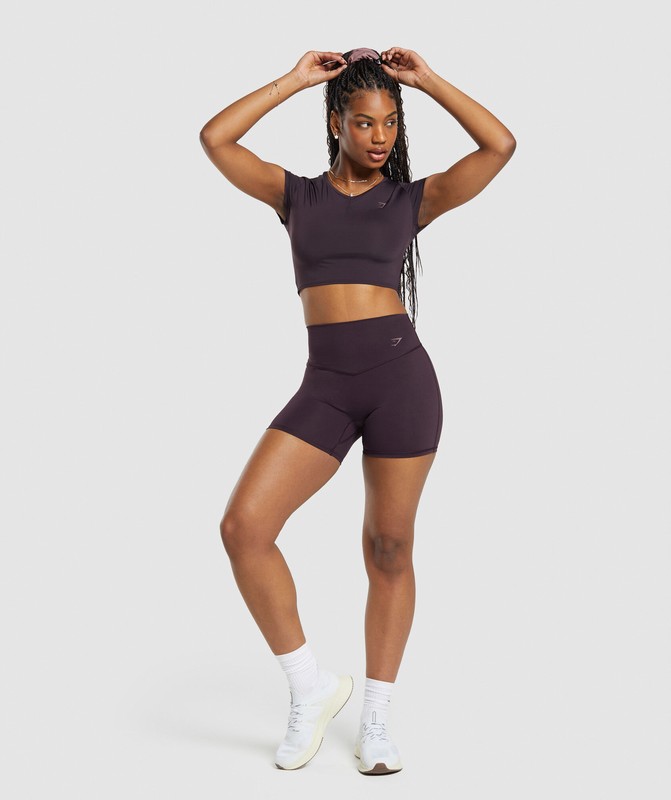 Gymshark Elevate Ruched Crop Top Crop Top Dam Bruna | 068CBKPZX