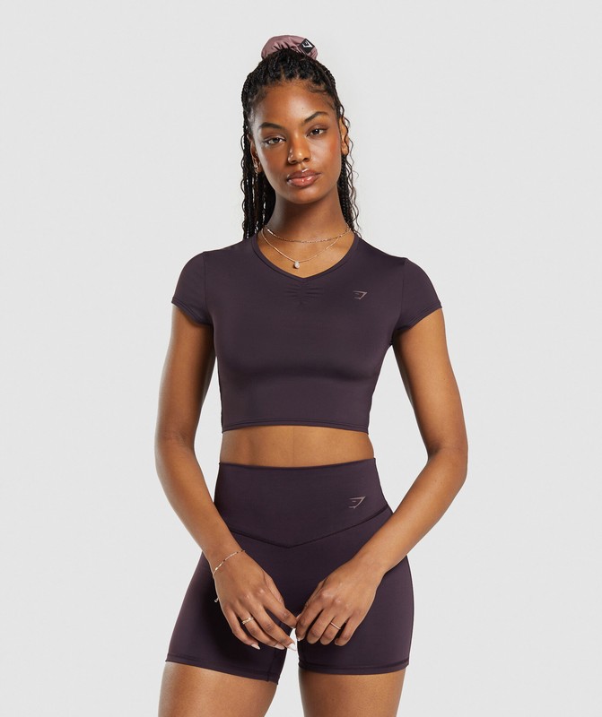 Gymshark Elevate Ruched Crop Top Crop Top Dam Bruna | 068CBKPZX