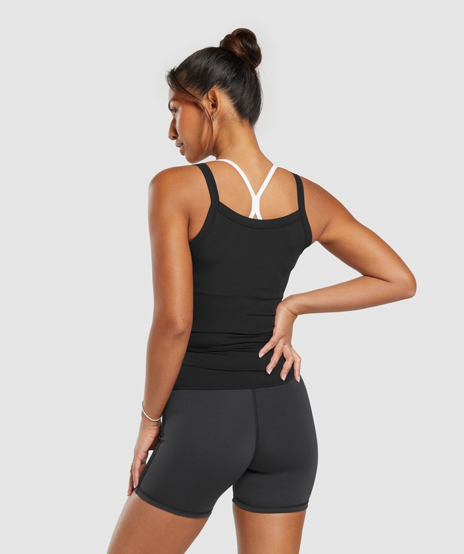 Gymshark Elevate Ruched Tank Linne Dam Svarta | 973THFQDR