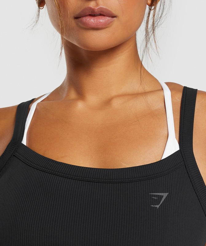 Gymshark Elevate Ruched Tank Linne Dam Svarta | 973THFQDR