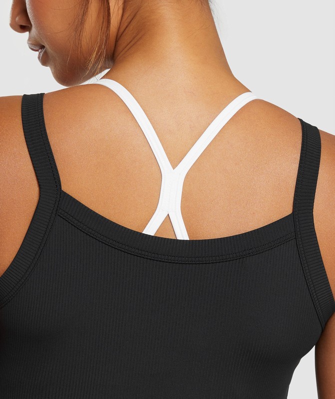 Gymshark Elevate Ruched Tank Linne Dam Svarta | 973THFQDR