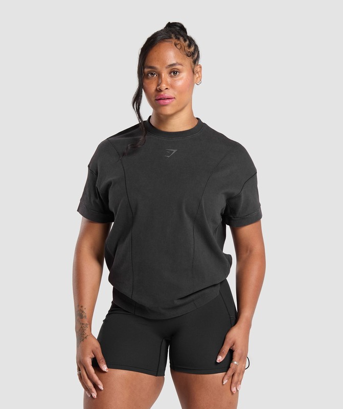 Gymshark Elevated Power T-Shirt T-Shirt Dam Svarta | 157BYVWKI