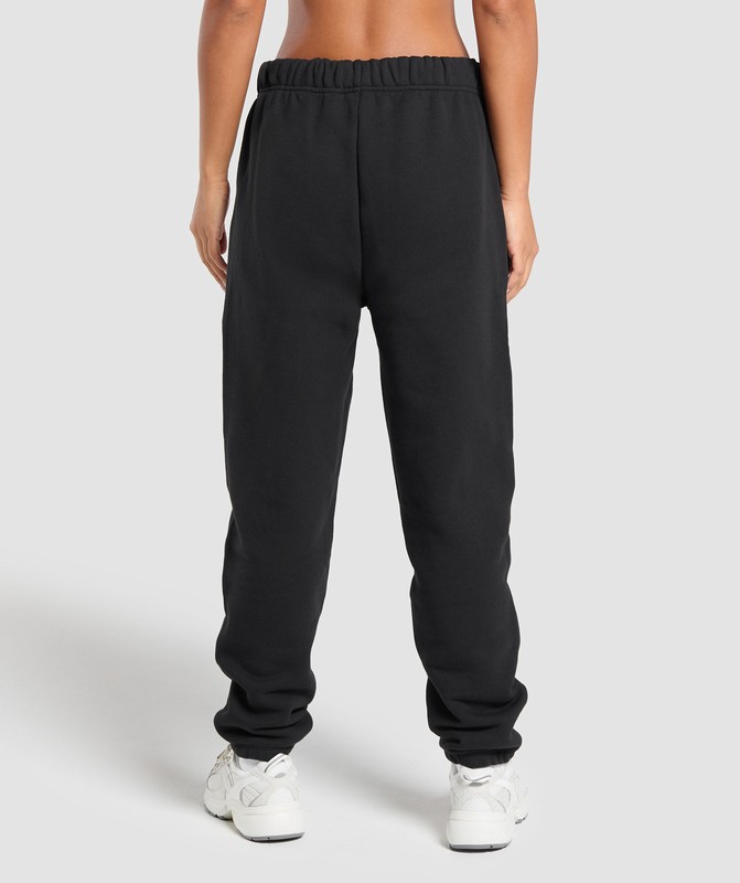 Gymshark Embroidered Oversized Jogger Joggingbyxor Dam Svarta | 908QVJZGA