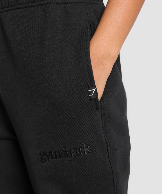 Gymshark Embroidered Oversized Jogger Joggingbyxor Dam Svarta | 908QVJZGA