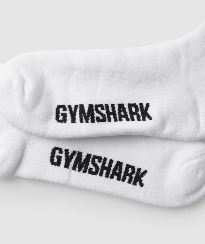 Gymshark Embroidered Terry Single Socks Strumpor Herr Vita | 781UIMSCT