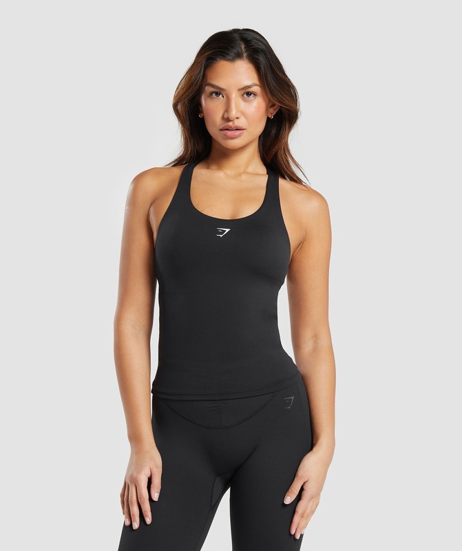 Gymshark Everyday Racer Back Tank With Shelf Linne Dam Svarta | 985HBARPF