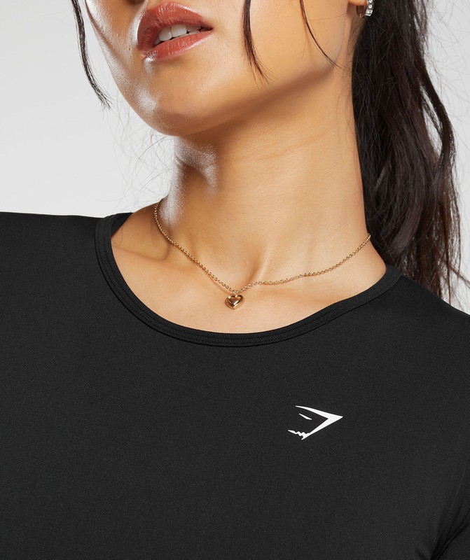 Gymshark Everyday Seamless Long Sleeve Crop Top Crop Top Dam Svarta | 093LYASQT