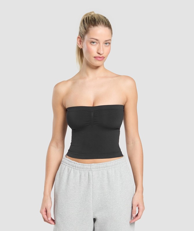 Gymshark Everyday Seamless Midi Tube Top Top Dam Svarta | 170CDPYMN