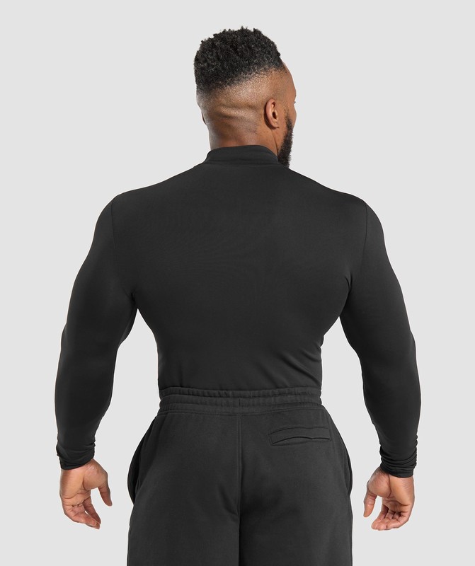 Gymshark Everyday Seamless Mock Long Sleeve T-Shirt T-Shirt Herr Svarta | 243QKUZTV