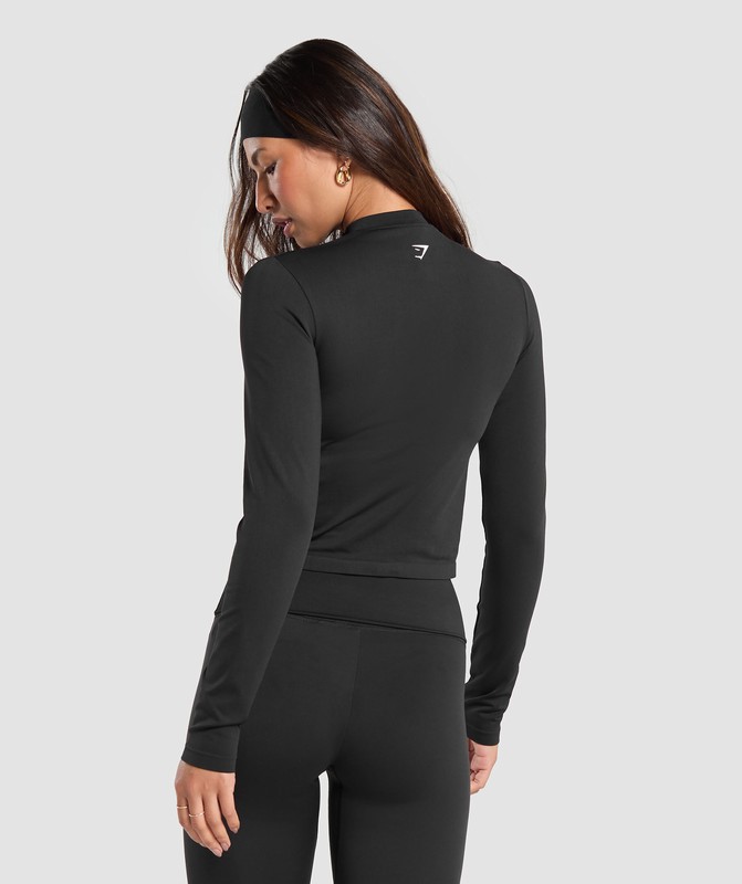 Gymshark Everyday Seamless Zip Tracktop Top Dam Svarta | 910EURQMY