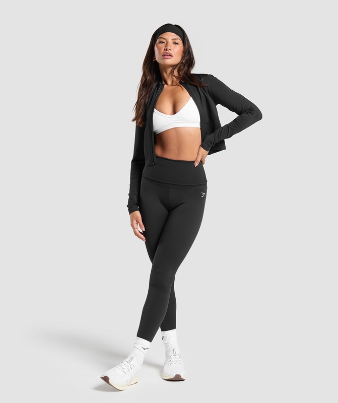 Gymshark Everyday Seamless Zip Tracktop Top Dam Svarta | 910EURQMY
