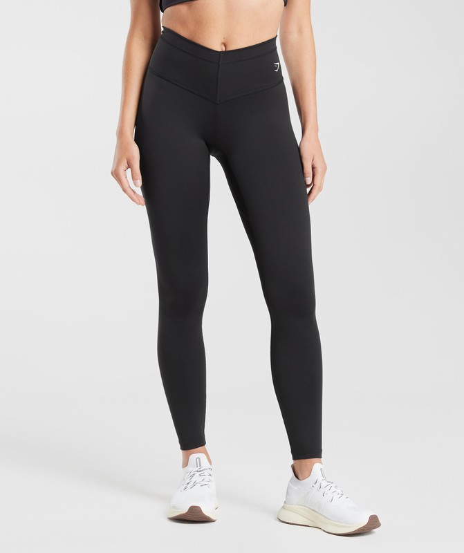 Gymshark Everyday V Waistband Leggings Leggings Dam Svarta | 382XPVKNT