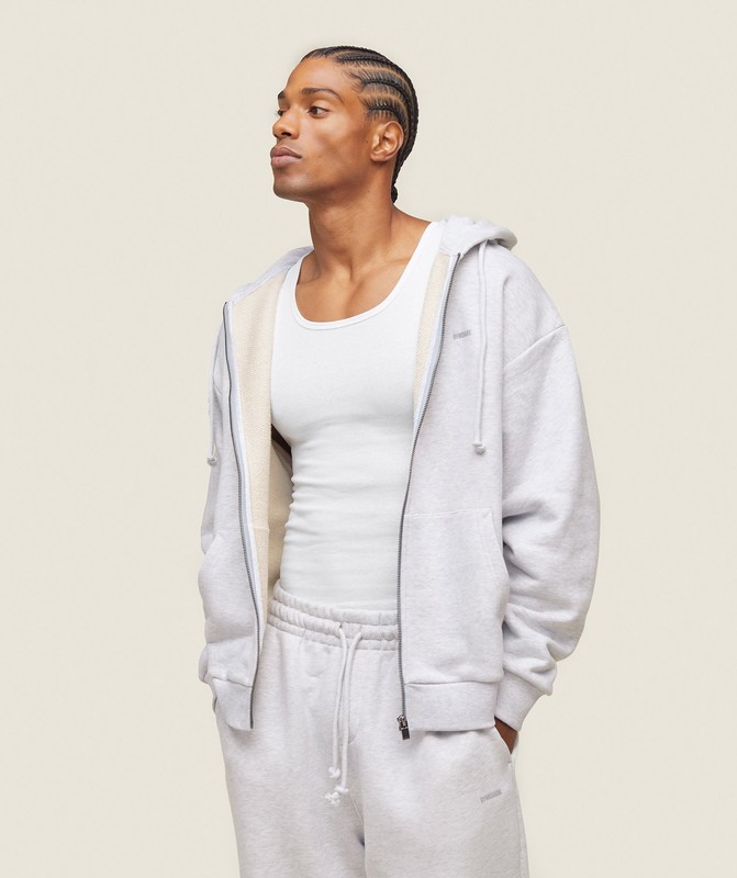 Gymshark Everywear Relaxed Zip Hoodie Hoodie Herr Grå | 243TCNZMR