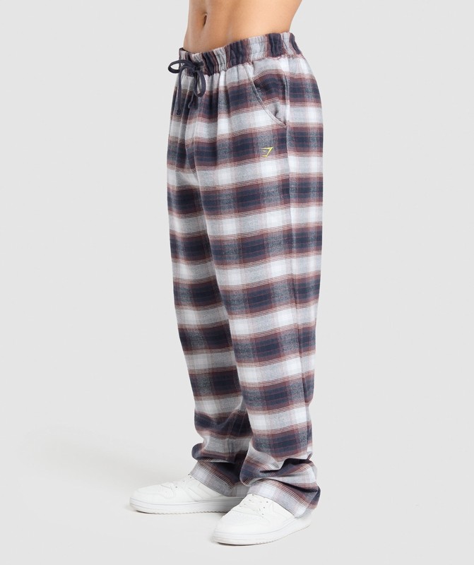 Gymshark Flannel Pants Byxor Herr Blå | 105RHJLZM