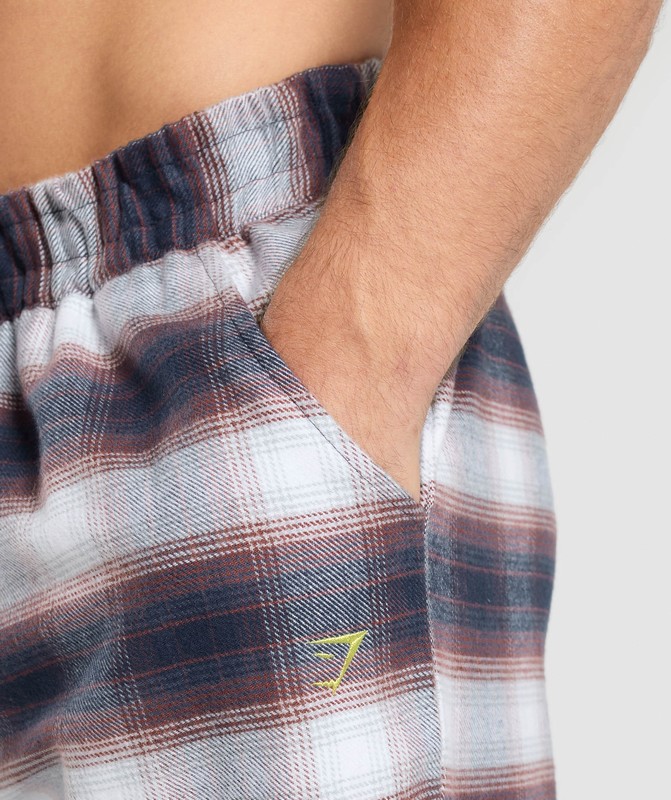 Gymshark Flannel Pants Byxor Herr Blå | 105RHJLZM