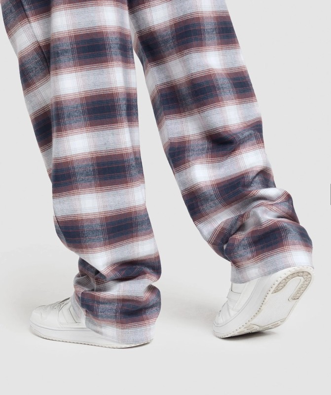 Gymshark Flannel Pants Byxor Herr Blå | 105RHJLZM