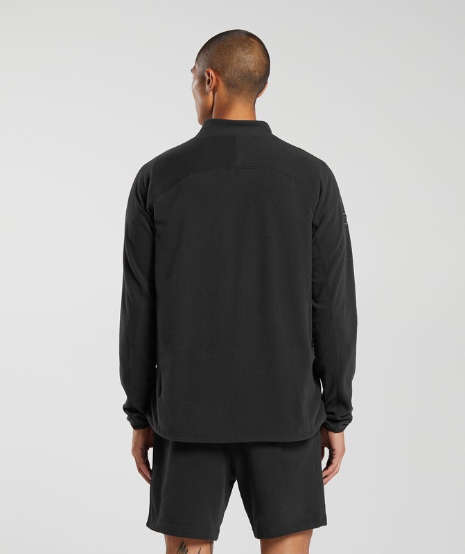 Gymshark Fleece 1/4 Zip Pullover Herr Svarta | 583WPIYOL