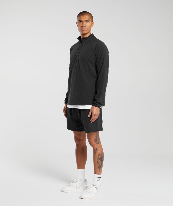 Gymshark Fleece 1/4 Zip Pullover Herr Svarta | 583WPIYOL