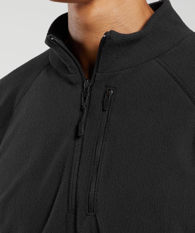 Gymshark Fleece 1/4 Zip Pullover Herr Svarta | 583WPIYOL