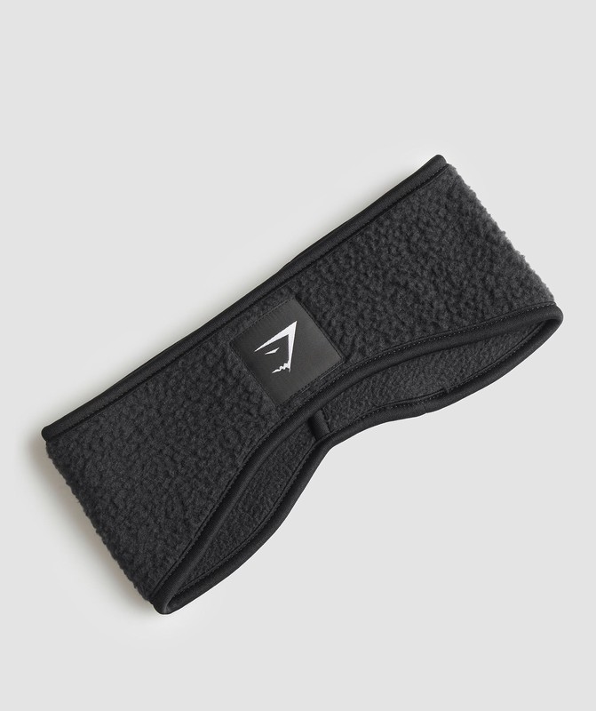 Gymshark Fleece Headband Pannband Dam Svarta | 849IXKHYU