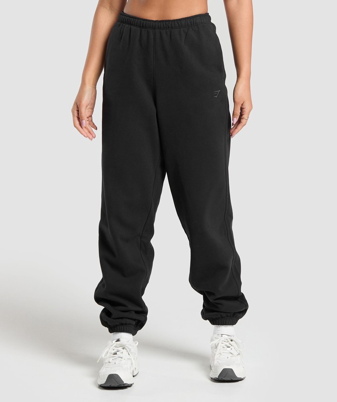 Gymshark Fleece Joggers Joggingbyxor Dam Svarta | 326PLIVJN