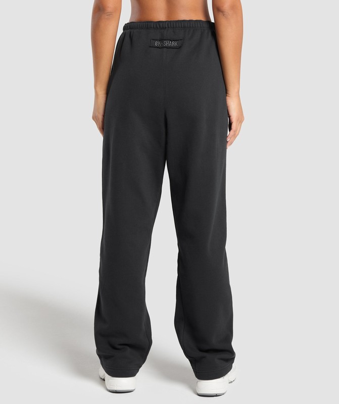 Gymshark Fleece Straight Leg Joggers Joggingbyxor Dam Svarta | 210IYPMHX