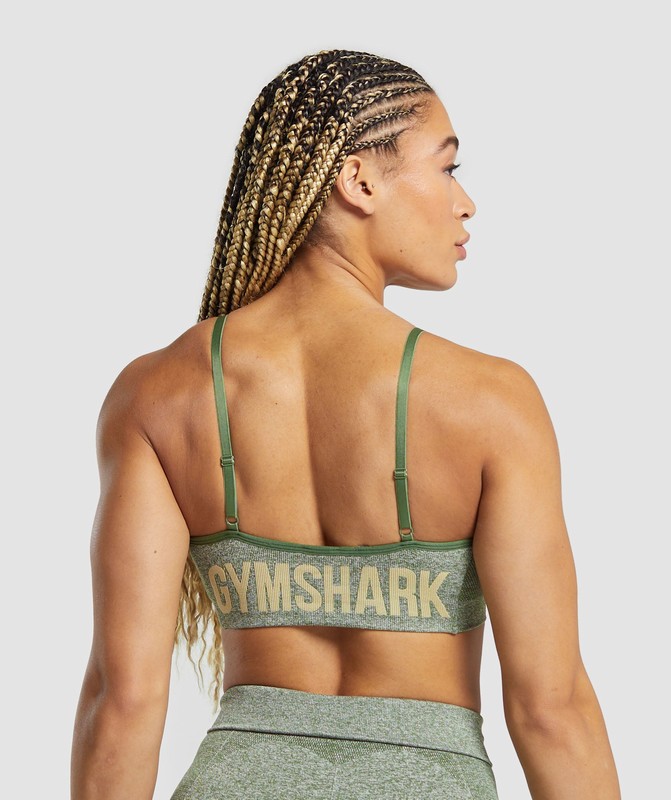 Gymshark Flex Strappy Sports Bra Sport BH Dam Gröna Beige | 582OSCBKJ
