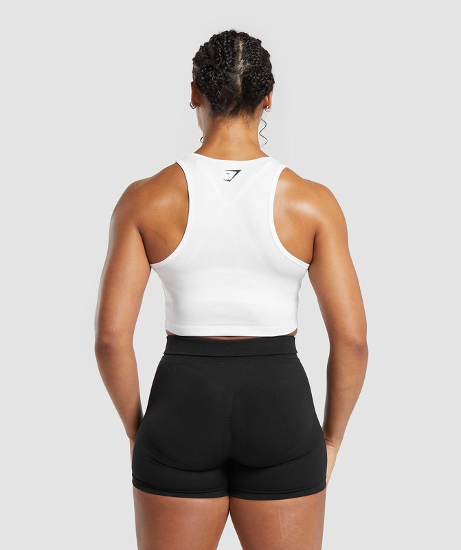 Gymshark Future Weightlifting Champ Crop Tank Linne Dam Vita | 259RNJZAK