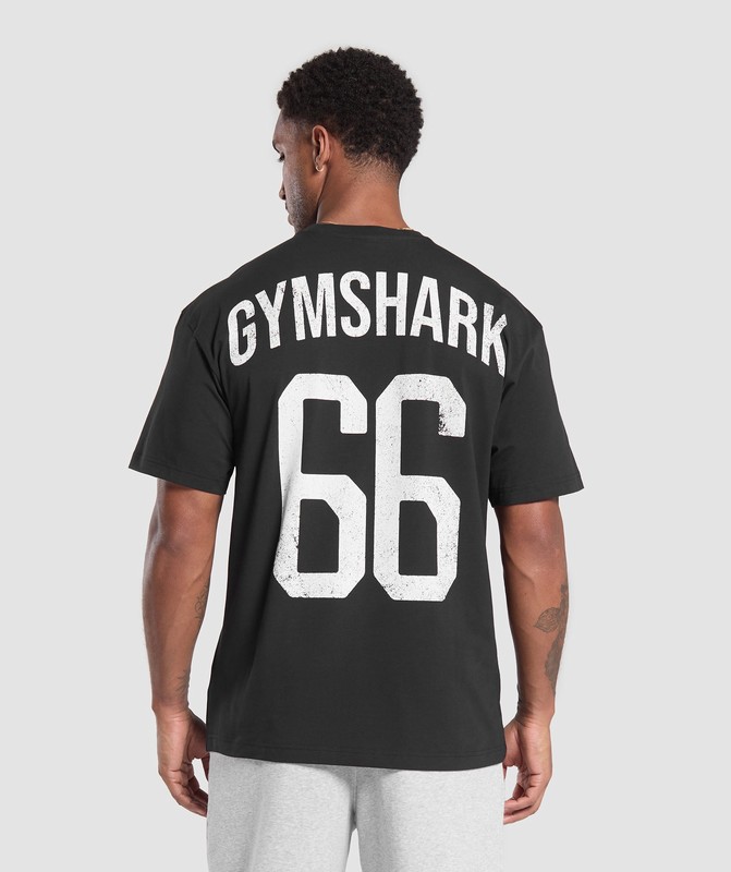 Gymshark GS66 Graphic Oversized T-Shirt T-Shirt Dam Svarta | 682GSXEBU