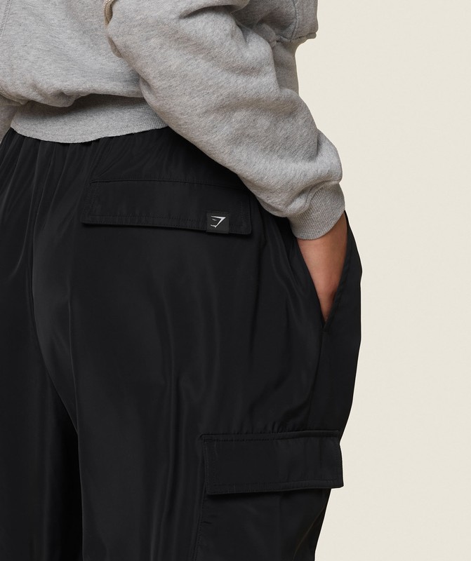 Gymshark GS x Leana Deeb Oversized Pants Byxor Dam Svarta | 291EIYJON