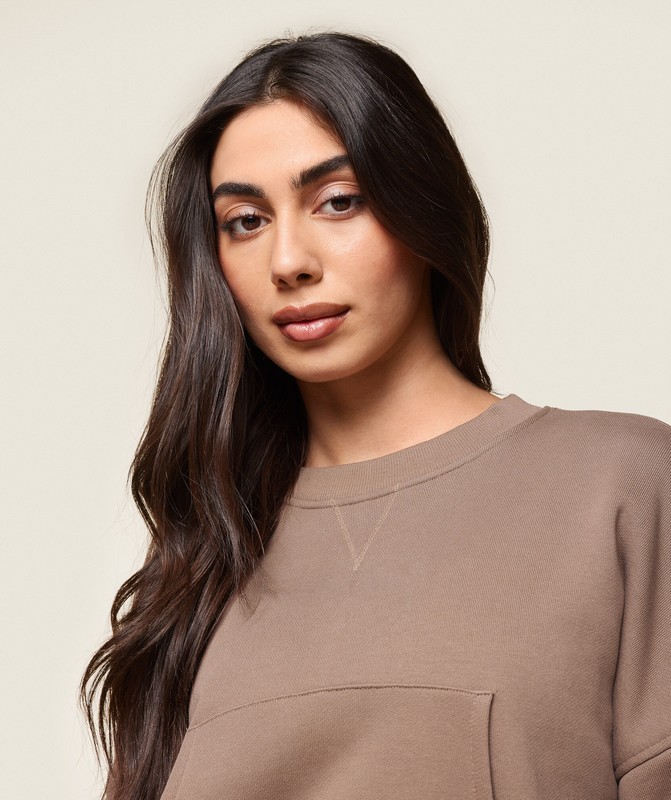 Gymshark GS x Leana Deeb Oversized Sweat Tröjor Dam Bruna | 741RAQKWI