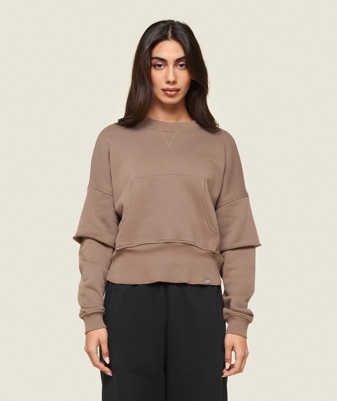 Gymshark GS x Leana Deeb Oversized Sweat Tröjor Dam Bruna | 741RAQKWI