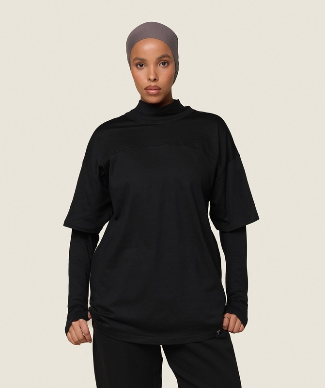 Gymshark GS x Leana Deeb Oversized T-shirt T-Shirt Dam Svarta | 041FIXYKO
