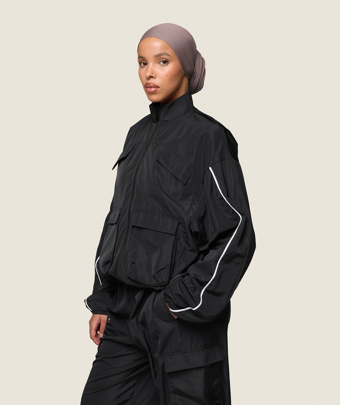 Gymshark GS x Leana Deeb Woven Jacket Jacka Dam Svarta | 689OBXEIH